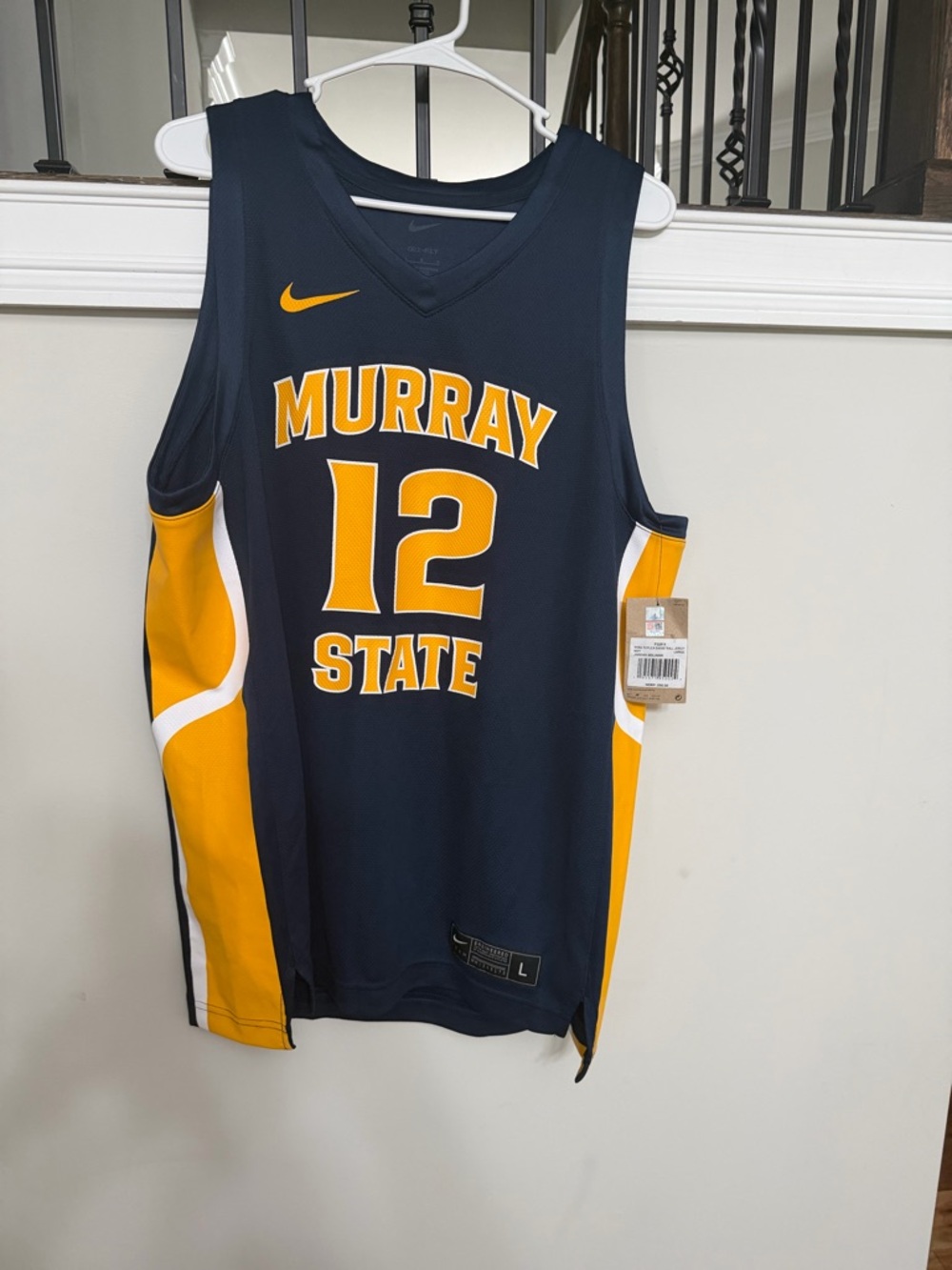 Nike Murray State #12 Navy & Gold Basketball Jersey Size‎ L. New